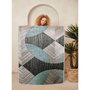 Conceptum Alfombra de Algodón 160 x 230 cm Azul, Gris y Negro